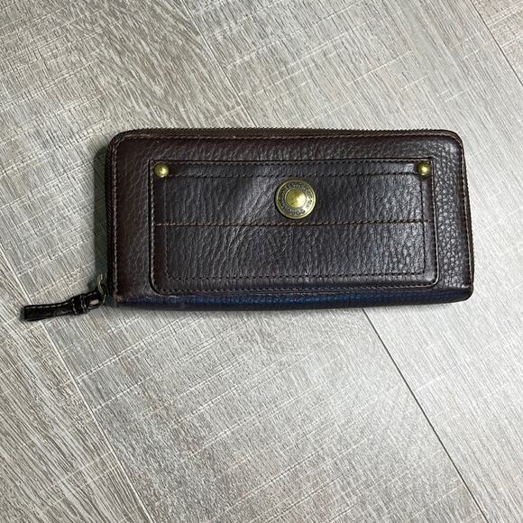 COACH Women’s Brown Leather Zip Around Wallet - Picture 1 of 13